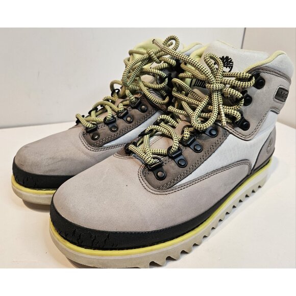 Timberland Euro Hiker Style Boot Grip Vibram Sole Grey Yellow Mens sz 8.5 A2HDW - Picture 5 of 15